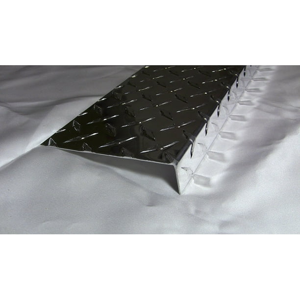 Aluminum Angle Diamond Plate Offset 1 x 5 x 48, 1/16 in thick UAAC