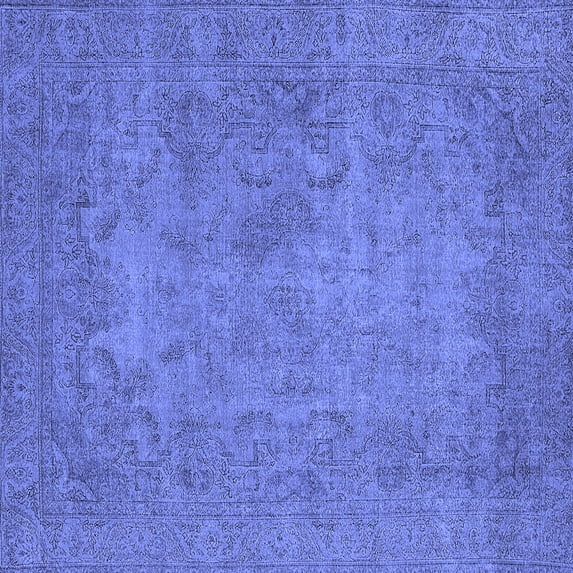 Ahgly Company Indoor Square Oriental Blue Industrial Area Rugs, 7' Square
