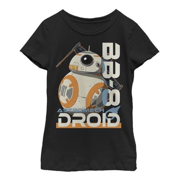 Girl's Star Wars Resistance BB-8 Profile Graphic Tee Black Small