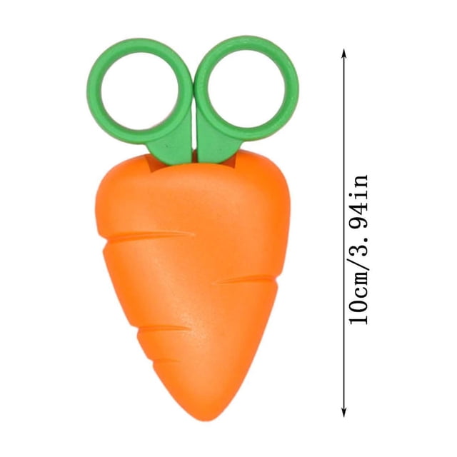 COM1950s Hand Tool Set, Cute Fruit Scissors Set Carrot Banana Grape Strawberry Shape with Protective Cover Childrens Paper Cutting Tools Safe, Scissors with Cover