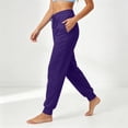 thumbnail image 4 of Women's Tapered Joggers with Pockets High Waist Elastic Drawstring Sweatpants, Ribbed Ankle Cuffs Casual Pants,3XL, 4 of 7