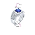 thumbnail image 3 of Bling Jewelry Mens 3 Row Pave Wide Side Band 3CTW CZ Solitaire Statement Ring Silver Plated, 3 of 6
