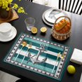 thumbnail image 3 of Teal Blue Anchor Placemats Set of 12, Nautical Summer Beach Coastal Ocean Placemats for Dining Table, Place Mats for Kitchen Tabletop, Waterproof Wipeable Dining Table Mats Set, 3 of 9