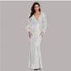 thumbnail image 5 of Vestido de noche de cola de pez europeo y americano, vestido de lentejuelas, multicolor, talla grande, manga larga, escote en V, lentejuelas para mujer, 5 of 6