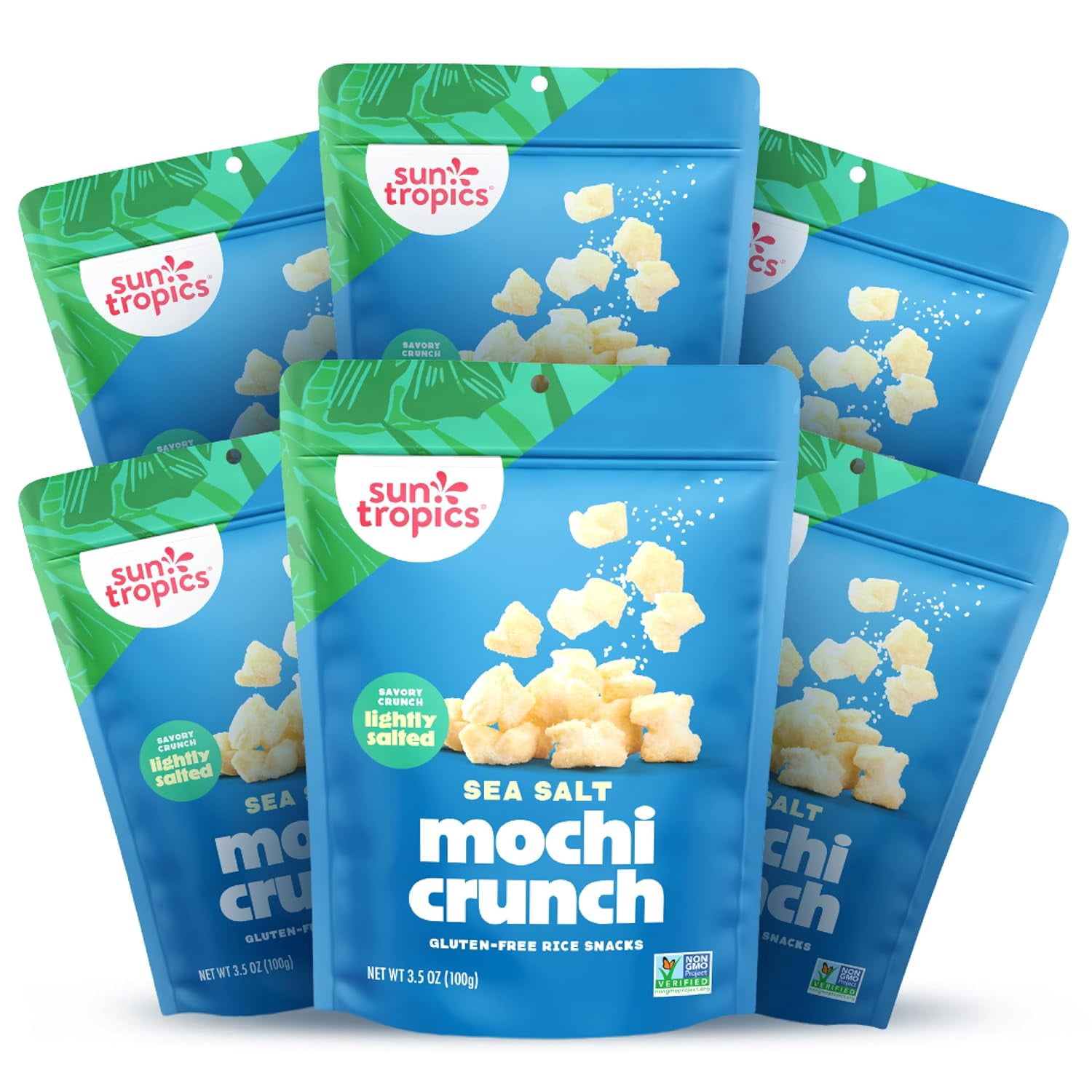 Sun Tropics MOCHI Snack Bites, Sea Salt (3.5oz) 6-pack