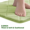 thumbnail image 5 of CHAKME Non Slip Machine Washable 5 Piece Bath Rug Set Memory Foam Ultra Absorbent Large 20"x46" & 32"x20" Long 24"x17" Small 18"x16" U Shape Contour 24"x20" Bathroom Mat Rustic Lattice green, 5 of 8