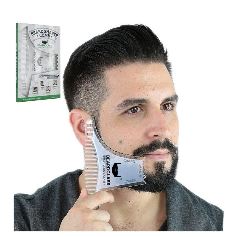 trim beard with comb and razor