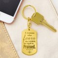 thumbnail image 3 of Proverbs 31 Woman of God Engraved Dog Tag Keychain Stainless Steel or 18k Gold, 3 of 11