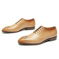 thumbnail image 4 of Santimon Earthy Yellow Dress Shoes for Men Lace-up Brogue Oxford Shoes Classic Derby Shoes US 11, 4 of 7