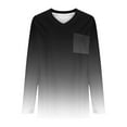 thumbnail image 5 of Plus Size Comfortable Ladies Blouses Daily V-neck Solid Color Long Sleeved T-Shirts Blouses Black 4XL, 5 of 5
