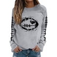 thumbnail image 2 of successthop Womens Football Sweatshirt Game Day Rugby Graphic Crewneck Long Sleeve Hoodie Pullover Sweatshirts Top, 2 of 4