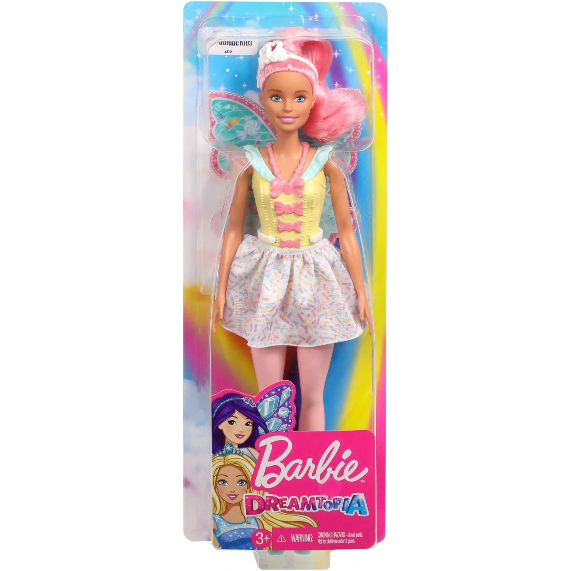 Barbie Dreamtopia Fairy Doll, Pink Hair & Candy-Decorated Wings