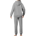 thumbnail image 4 of RYRJJ Women's Two Piece Outfits Fleece Lined Sweatsuit Set Long Sleeve Pullover Hoodies and Sweatpants Workout Athletic Tracksuits Loungewear(Gray,L), 4 of 8