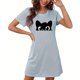 thumbnail image 5 of Camisón corto de talla grande para mujer, camisón de manga corta con estampado de pecho a la moda, camisón para mujer, 5 of 5