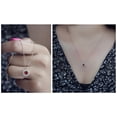 thumbnail image 2 of Dazzlingrock Collection 3.9mm Center Round Flickering Garnet & White Diamond Dancing Style Pendant for Women with 18 Inch Gold Chain (0.30 ctw, Color I-J, Clarity I2-I3) in 10K Rose Gold, 2 of 4