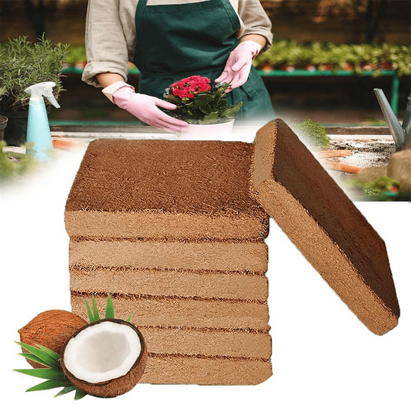 6pcs Organic Coconut Fiber for Plants, Organic Coconut Bricks, Natural Organic Compressed Coconut