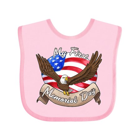 

Inktastic My First Memorial Day- Bald Eagle Gift Baby Boy or Baby Girl Bib