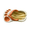 thumbnail image 3 of Creative French Fries Serving Plate, Mini Cute Flip Flops Shaped Ceramic Dishes with 5 Divided Compartments Kitchen Gadgets for Kids Birthday, 3 of 8