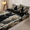 thumbnail image 3 of Homewish Skull Black Cat Zipper Twin Comforter Sets with Fitted Sheet and 2 Pillowcases,Vintage Flowers Zipper Bedding Set,Cream Black,Halloween Bed Set,Black Reversible,4pcs, 3 of 8