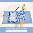 thumbnail image 5 of 2 Pack Pencil Bag 9.84x6.1 Inch 3-Ring Page Turning Folder Zipper Pencil Case Pencil Bag Page Turning File BagBlue Blueberry, 5 of 6