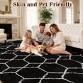 thumbnail image 5 of 8'*10' Area Rug, Soft Fluffy Area Rugs for Living Room Bedroom Geometric Carpet, Gray & Black, 5 of 13