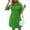 Green, variant on Women's Zip Front Short Sleeve Shirt Dress with Pockets 100% Polyester Fabric for Easy Care Everyday Wear and Comfort