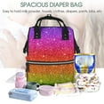 thumbnail image 5 of Gaeub Rainbow Glitter Print Mummy Diaper Bag Backpack,Durable Maternity Baby Nappy Casual Shoulder Bags,Travel Hiking Outdoor Pack, 5 of 6