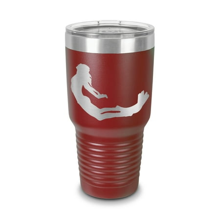 

Girl Diver Tumbler 30 oz - Laser Engraved w/ Clear Lid - Stainless Steel - Vacuum Insulated - Double Walled - Travel Mug - free diving dive diver woman female ocean v2 - Maroon