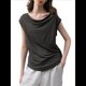 thumbnail image 2 of Blusas de Verano Informales Elegantes con Cuello Drapeado para Mujer, Sin Mangas, Fruncidas, Elegantes Gris M, 2 of 10