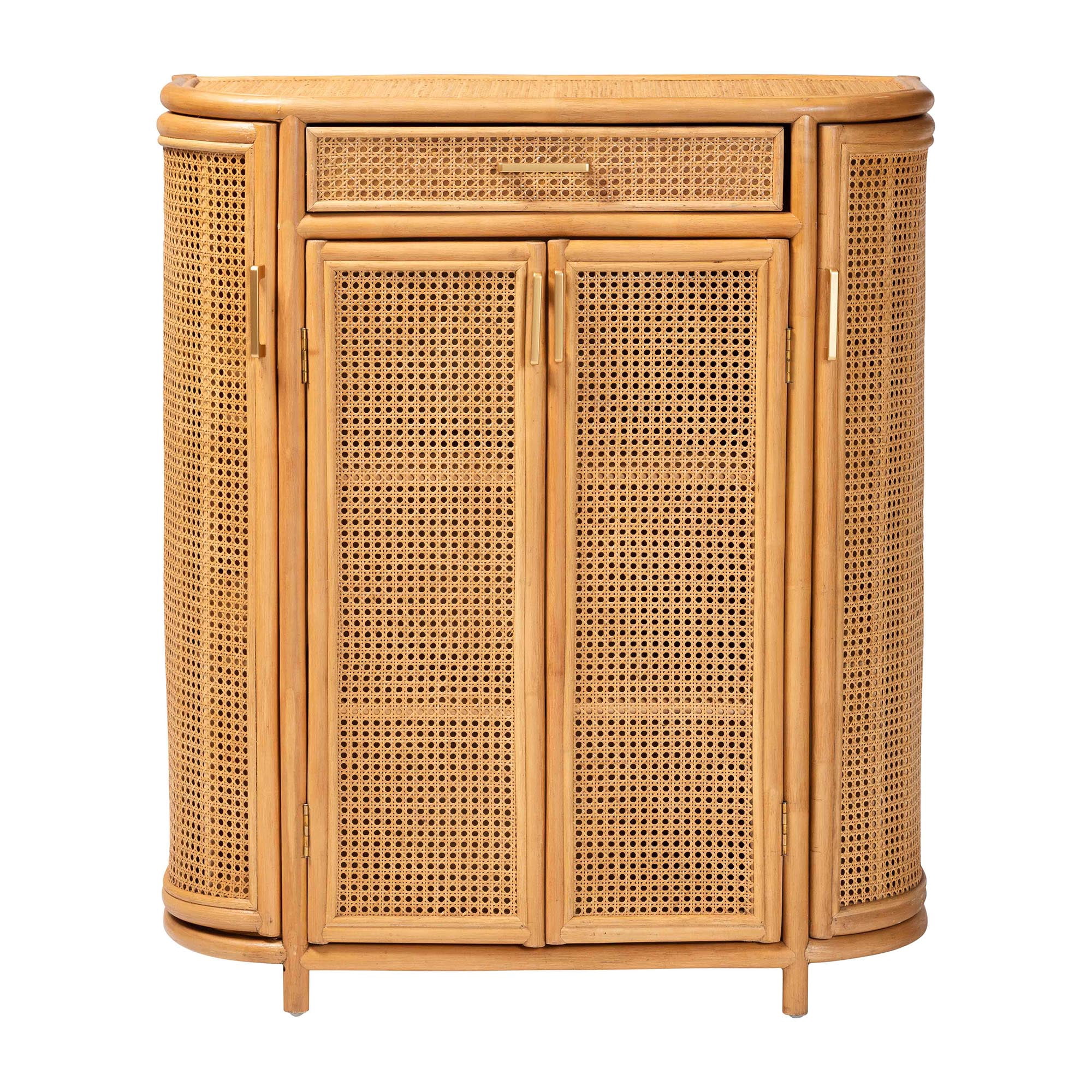 bali & pari McKenna Boho Storage Cabinet, 1-Drawer, Light Honey