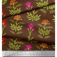 thumbnail image 2 of Soimoi Moss Georgette Fabric Leaves & Floral Artistic Fabric Prints by Yard 42 Inch Wide, 2 of 3