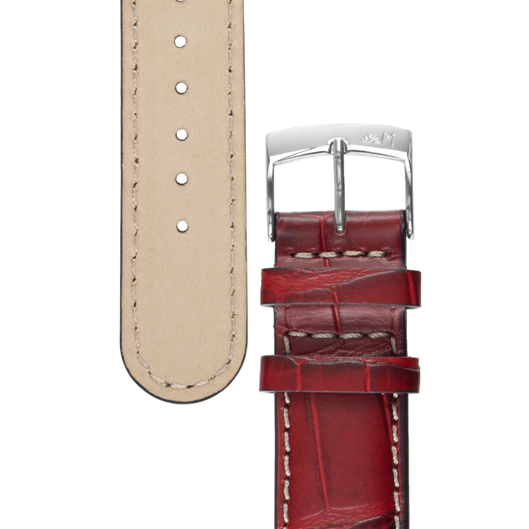 Morellato Guttuso Watch Strap - Bordeaux - 18mm - Chrome-plated