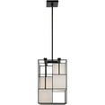 thumbnail image 6 of 10.5 Sq. inch 4 Light Black Pendant Chandelier with Hand Crafted Off White Fabric Hardback Shade, 6 of 6