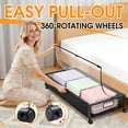 thumbnail image 3 of GARITIN Under Bed Storage Containers with Wheels, 2 Pack Underbed Shoe Storage Organizer with Clear Lids, Rolling Under Bed Metal Drawers for Clothes, Blankets, Black, 3 of 6