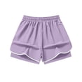 thumbnail image 3 of VV AVEORS Women'S 2 In 1 Running Shorts Quick Dry High Waisted Drawstring Athletic Workout Short For Gym Yoga With Liner 2 Pockets Purple S, 3 of 5