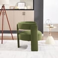 thumbnail image 5 of CQSXDA Mid-Century Modern Velvet Accent Chair Single Sofa with Wooden Legs for Living Room or Bedroom, Green, 5 of 12