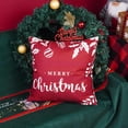thumbnail image 3 of Christmas Throw Pillow Covers 18x18 Set of 2 Red Merry Christmas Decorations Hello Winter Snowflakes Outdoor Farmhouse Xmax Cushion Cases for Sofa Couch Home, 3 of 6