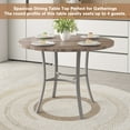 thumbnail image 6 of VECELO 36" Round Dining Table, Kitchen Table Faux Wood-Grain Finish with Metal Base for Living Room Kitchen, Gray, 6 of 7