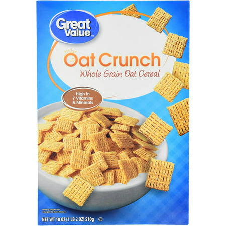 (3 Pack) Great Value Breakfast Cereal, Oat Squares, 18
