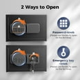 thumbnail image 2 of SRWTRCHRY 0.4 Cu. ft. Safe Box, Lock Box with Fireproof Safe Bag, Cash Box, Money Box with Key, Small Safe, Digital Keypad Lock, Wall-Mount, 2 of 18