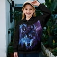 thumbnail image 2 of Uorisanigo Girls Half Zip Sweatshirt Fashion Purple Galaxy Wolf Long Sleeve Pullover Crop Tops Fall Spring Outfits Clothes Quarter-Zip Pullover Jacket for Sports and Daily Wear Size 11-12, 2 of 7