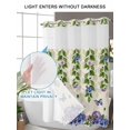 thumbnail image 4 of No Hook Cloth Fabric Shower Curtain with Snap in Liner, Spring Flowers Waterproof Shower Curtains Set with See Through Top Window, Summer Vintage Botanical Butterfly Bath Curtains Shower 48"x72", 4 of 6