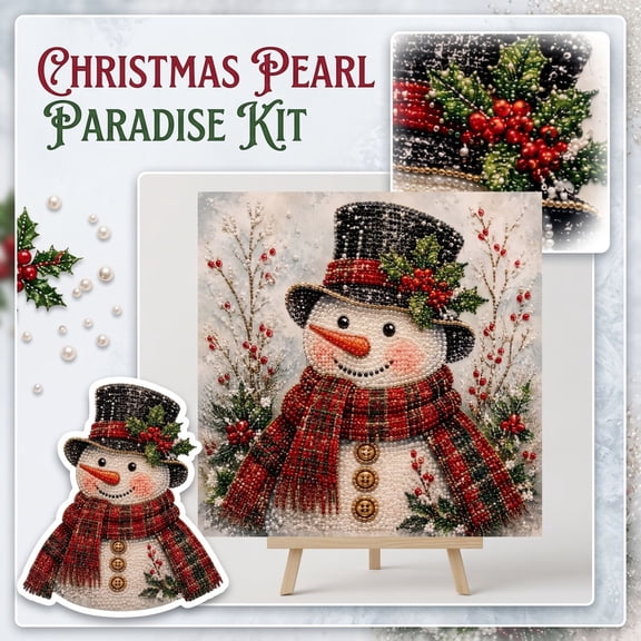 Christmas Pearl Art DIY Kit, Holiday Painting Craft Set for Seasonal Decorations, Creative Handmade Artwork, DIY Home Decor Gift Project, 1PC