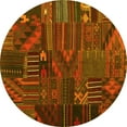 thumbnail image 1 of Ahgly Company Indoor Round Patchwork Yellow Transitional Area Rugs, 6' Round, 1 of 4
