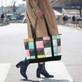 thumbnail image 4 of FORMRS Laptop Tote Bag for Women with 15.6" Computer Compartments Handbag, Gray Checkered Pattern, 4 of 7