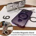 thumbnail image 3 of Magnetic Case for iPhone 14 Pro Case Stand & Ring Holder Compatible with MagSafe Built-in Camera Lens Protector Shockproof Phone Case for iPhone 14 Pro 6.1" - Silver, 3 of 8