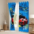thumbnail image 3 of Homewish Colorful Race Car Black Out Curtains,Teens Extreme Sport Curtains Pack of 2 (42x63 Each),Blue Red Bedroom Curtains For Boys,Luxury Bedroom Decor, 3 of 6