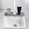 thumbnail image 4 of Hicess Splash-proof Foldable Faucet Mat Reusable Tear Resistant Drain TPR Soap Dispenser Tray Sink Drying Pad for Hotel, 4 of 8