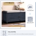thumbnail image 6 of SYNGAR Shoe Bench with Seat, Blue Ottoman Storage Bench with Large Storage Cabinet and Removable Bench Cushion for Bedroom End of Bed Couch, LJ2164, 6 of 9
