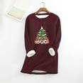 thumbnail image 3 of MaFYtyTPR Christmas Tops Christmas Print Women Fashion Thick Fleece Sweatshirt Velvet Warm Round Neck Underwear Top, 3 of 4